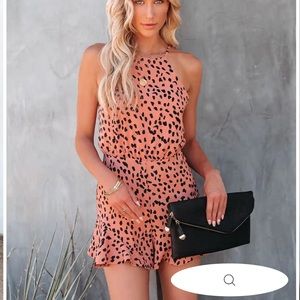 FLINTSTONE BACKLESS RUFFLE ROMPER - LIGHT CINNAMON